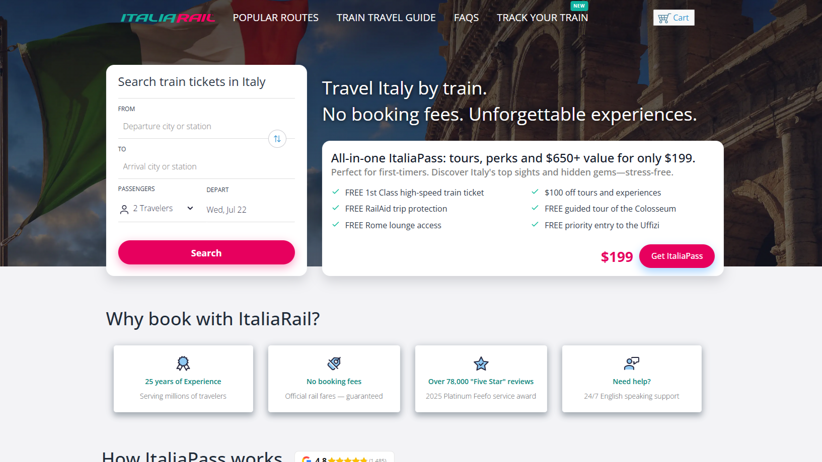 ItaliaRail website screenshot